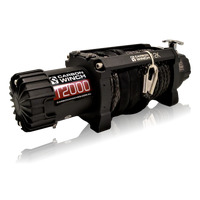 Carbon 12K 12000lb Electric Winch With Black Rope & Hook VER. 2